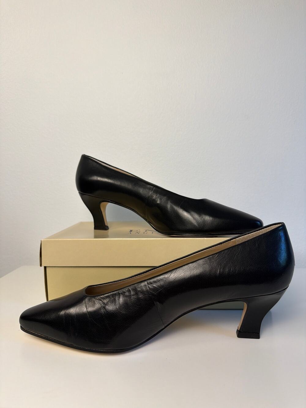NIB Enzo Angiolini Academia Black Kidskin Leather Dress Shoes Pumps | Size 11M